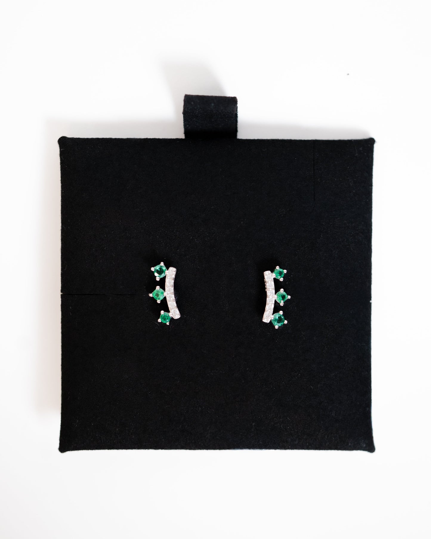 boucles oreilles argent zircon vert emeraude