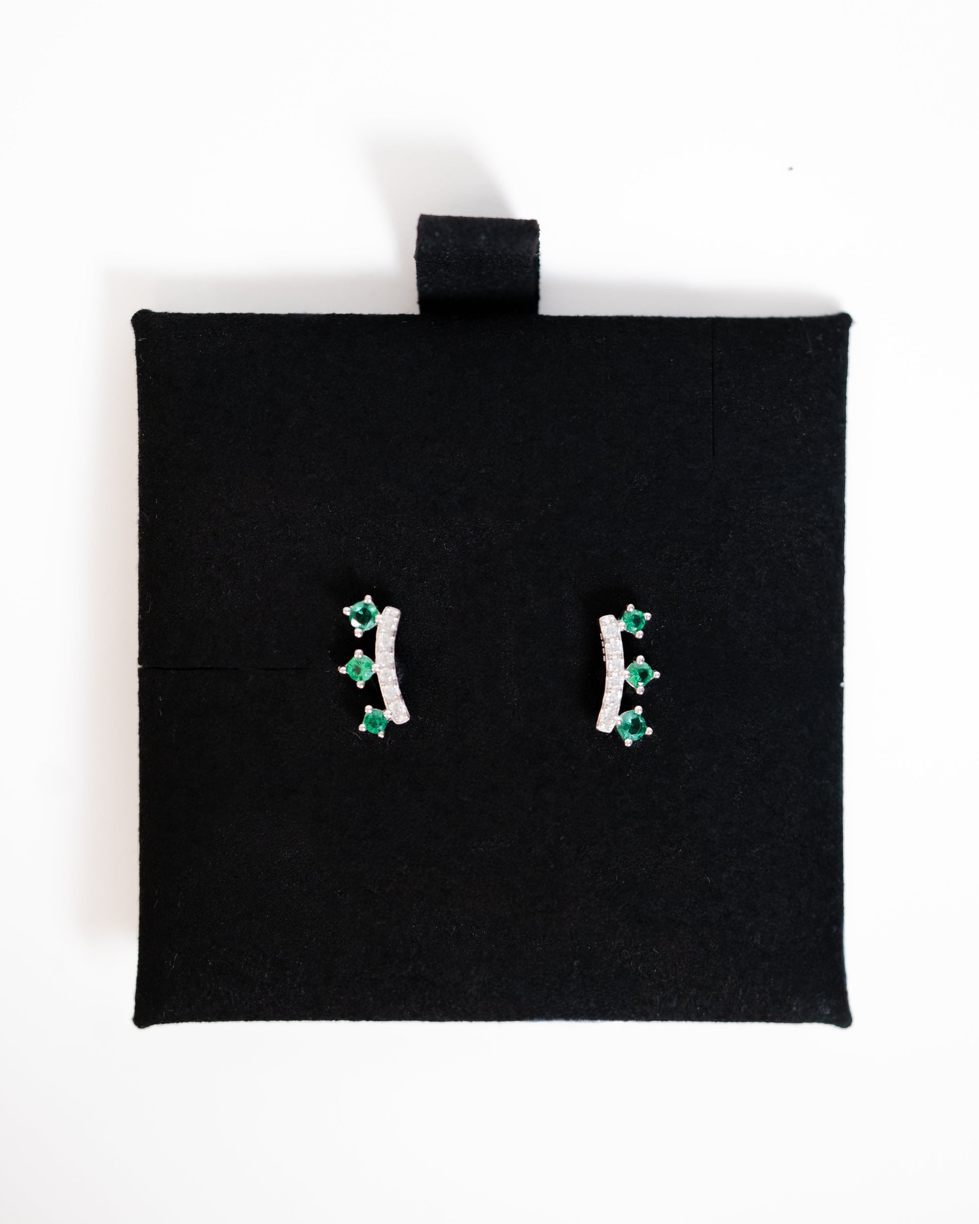boucles oreilles argent zircon vert emeraude
